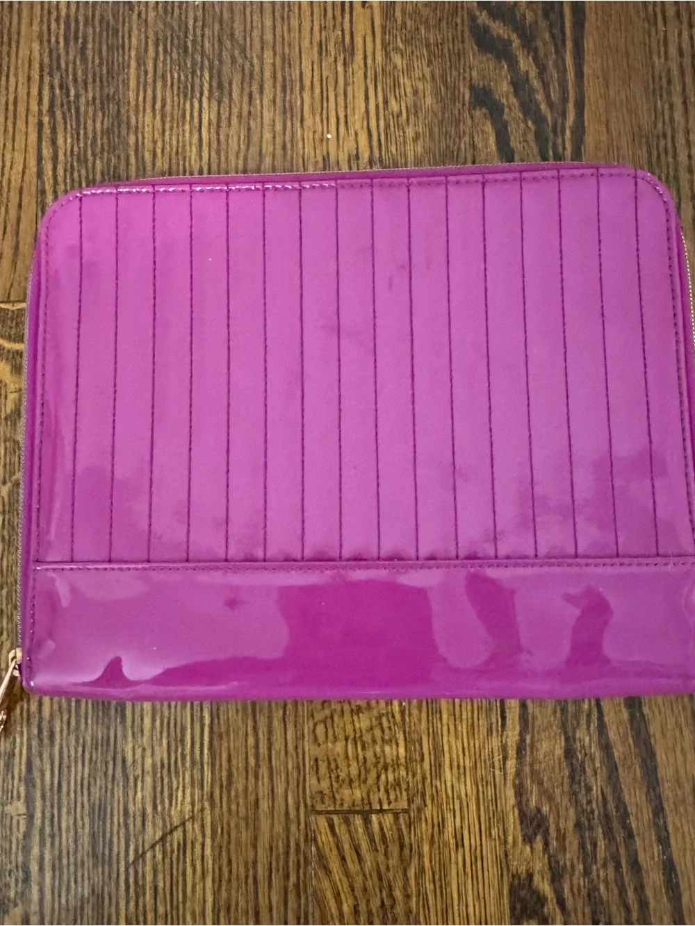 Ted Baker Patent Quilted Tablet Case in Magenta Pink